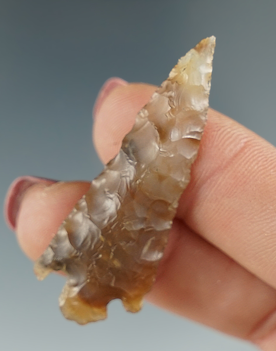 1 13/16" Rose Spring made from brown and clear translucent Agate.  Columbia River, OR.