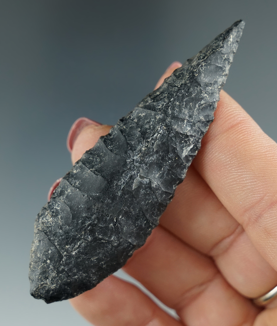 3" Cascade Leaf made from Obsidian. Found in the Great Basin, OR.