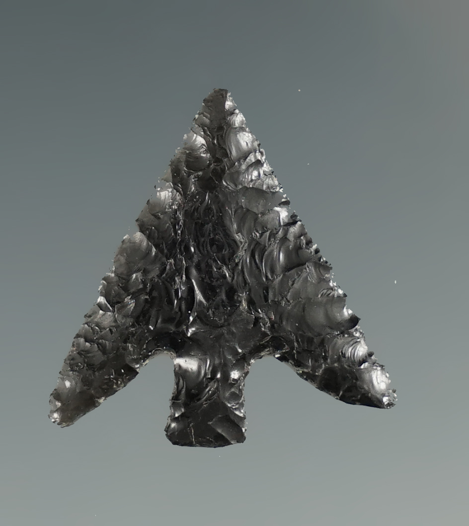 7/8" Columbia Plateau made from Obsidian. Found near the Columbia River, OR.