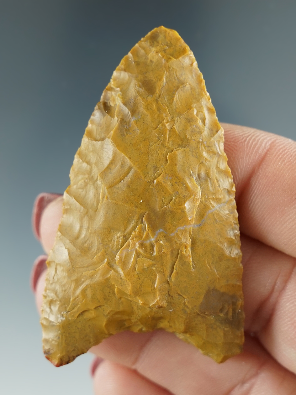 2 3/16" Columbia River Mule Ear Knife - yellow Jasper. Found near the Columbia River, OR.