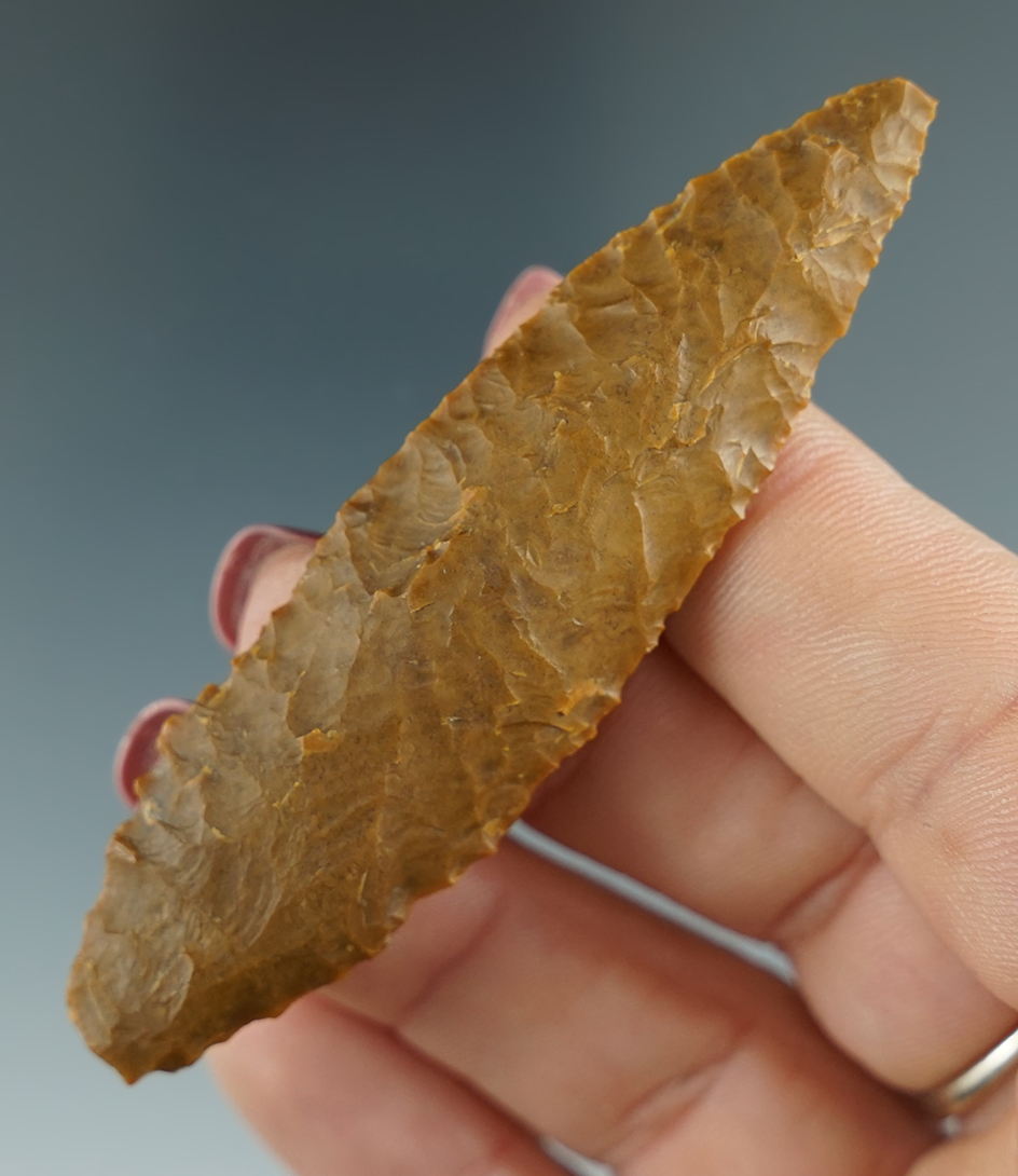 3" Cascade Leaf made from yellow and brown Jasper. Found near the Columbia River, OR.