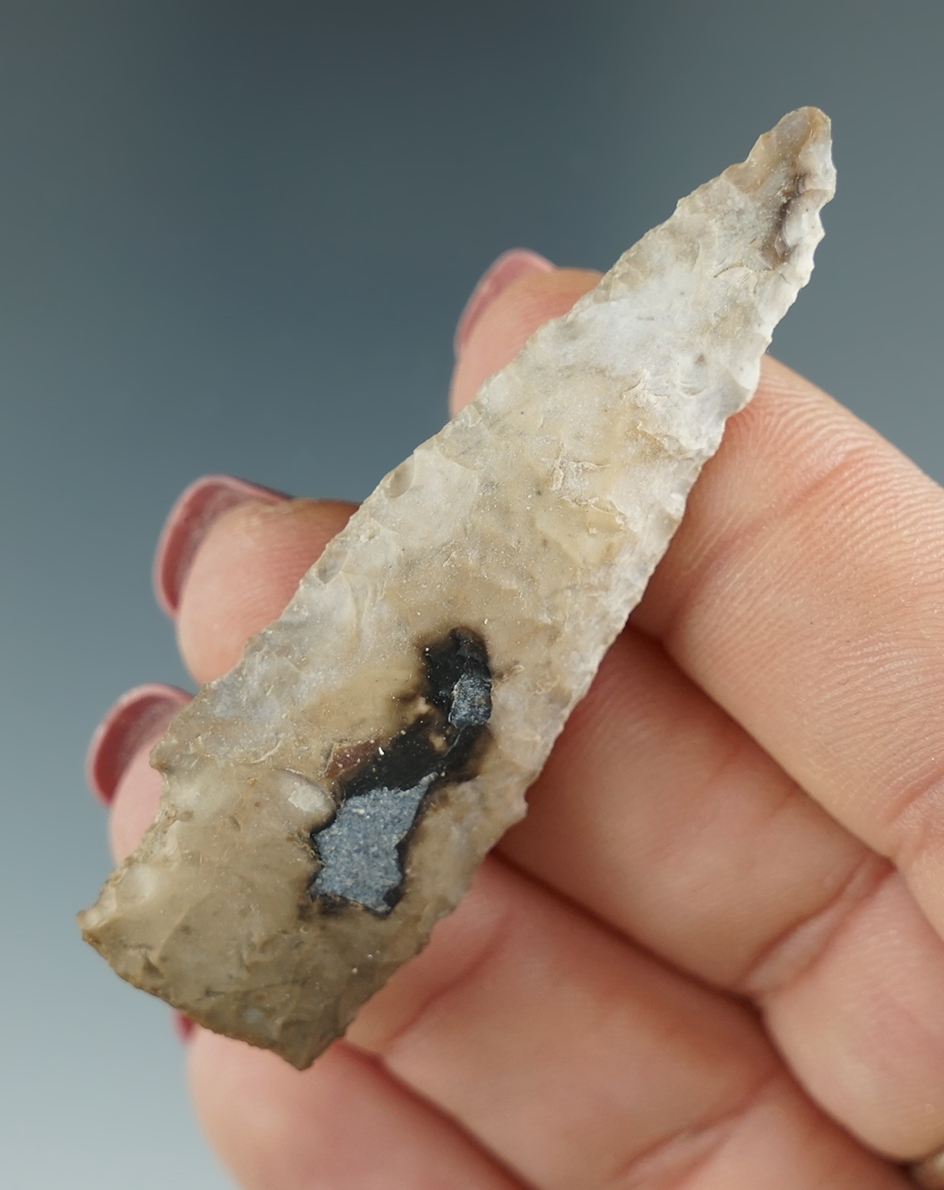 2 3/8" Stemmed Knife made from cream Jasper. Found near the Columbia River, OR.