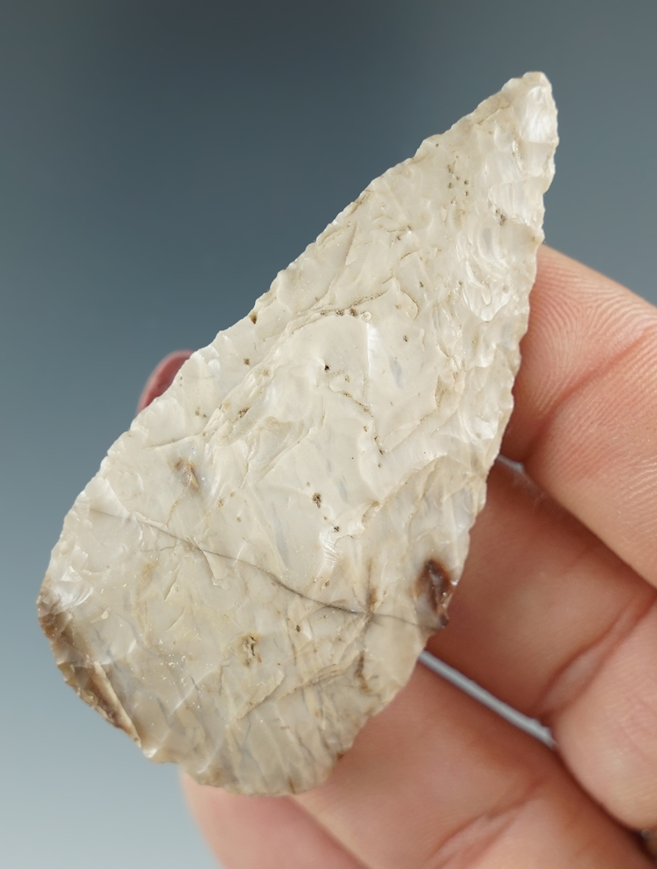 2 1/2" Columbia River Knife made from white Jasper. Found near the Columbia River, OR.