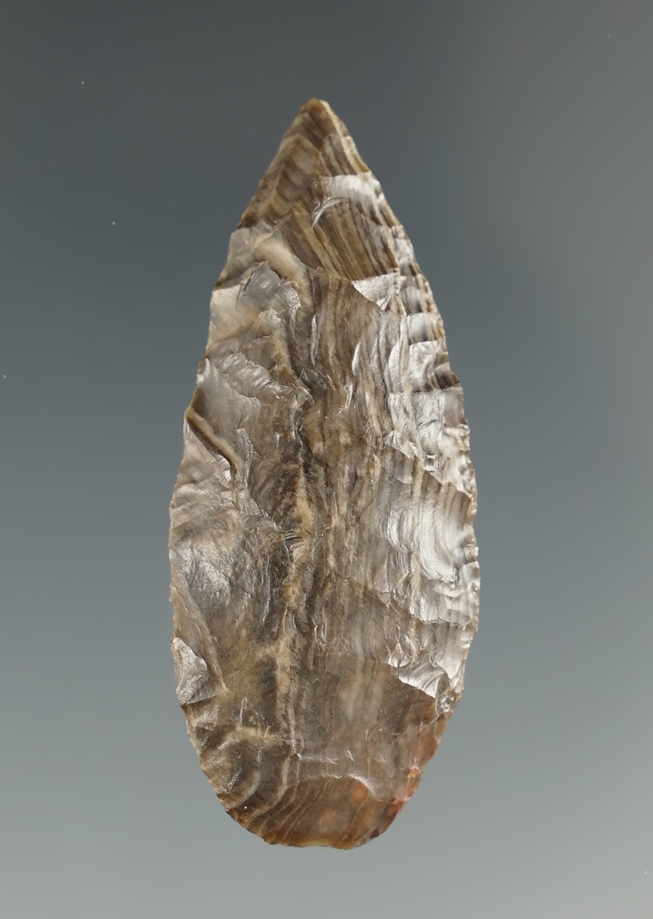 1 13/16" Cascade Leaf made from gray petrified wood. Found near the Columbia River, OR.