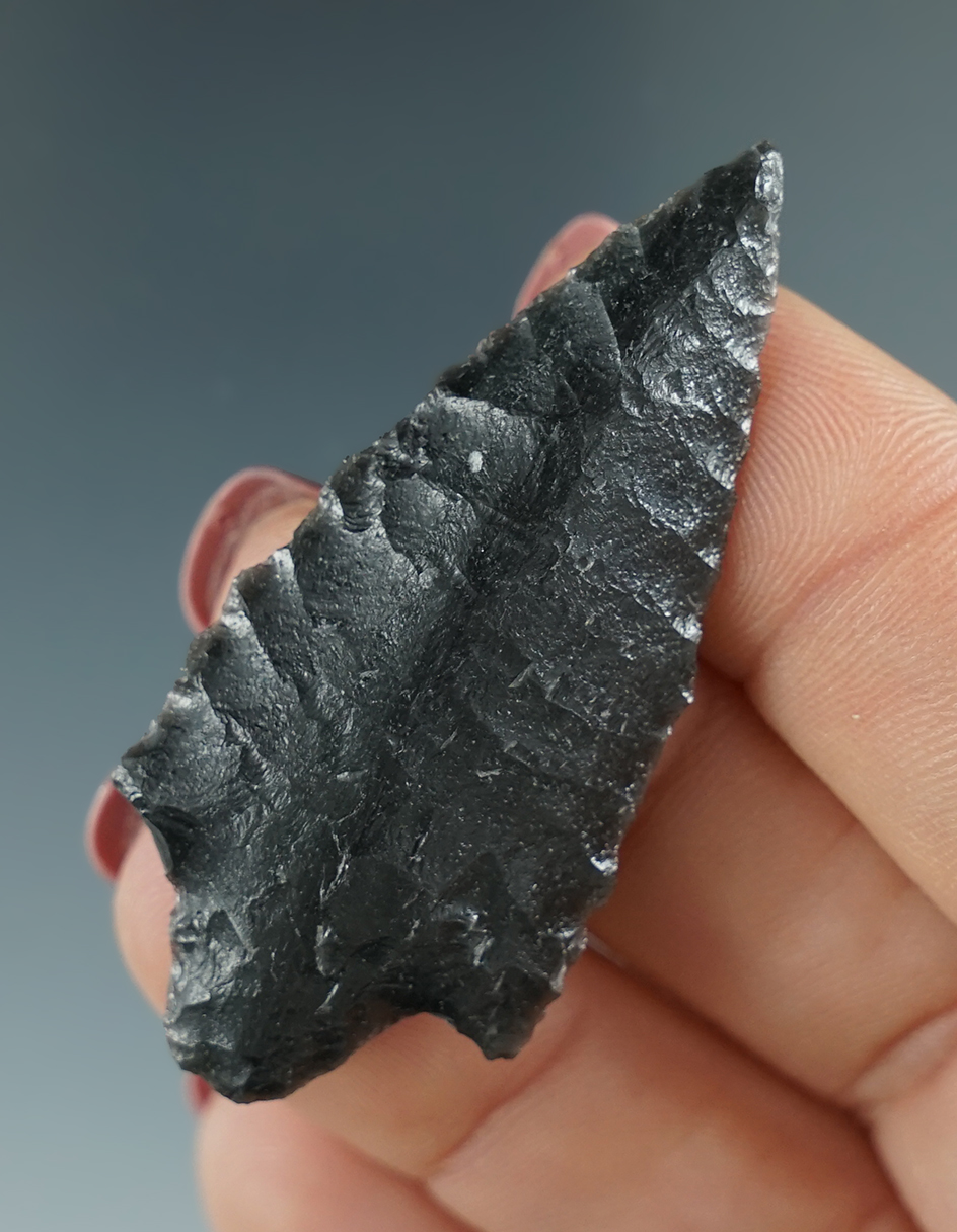 2" Gypsum Cave made from Obsidian. Found in the Great Basin, OR. Pictured in Overstreet #9.