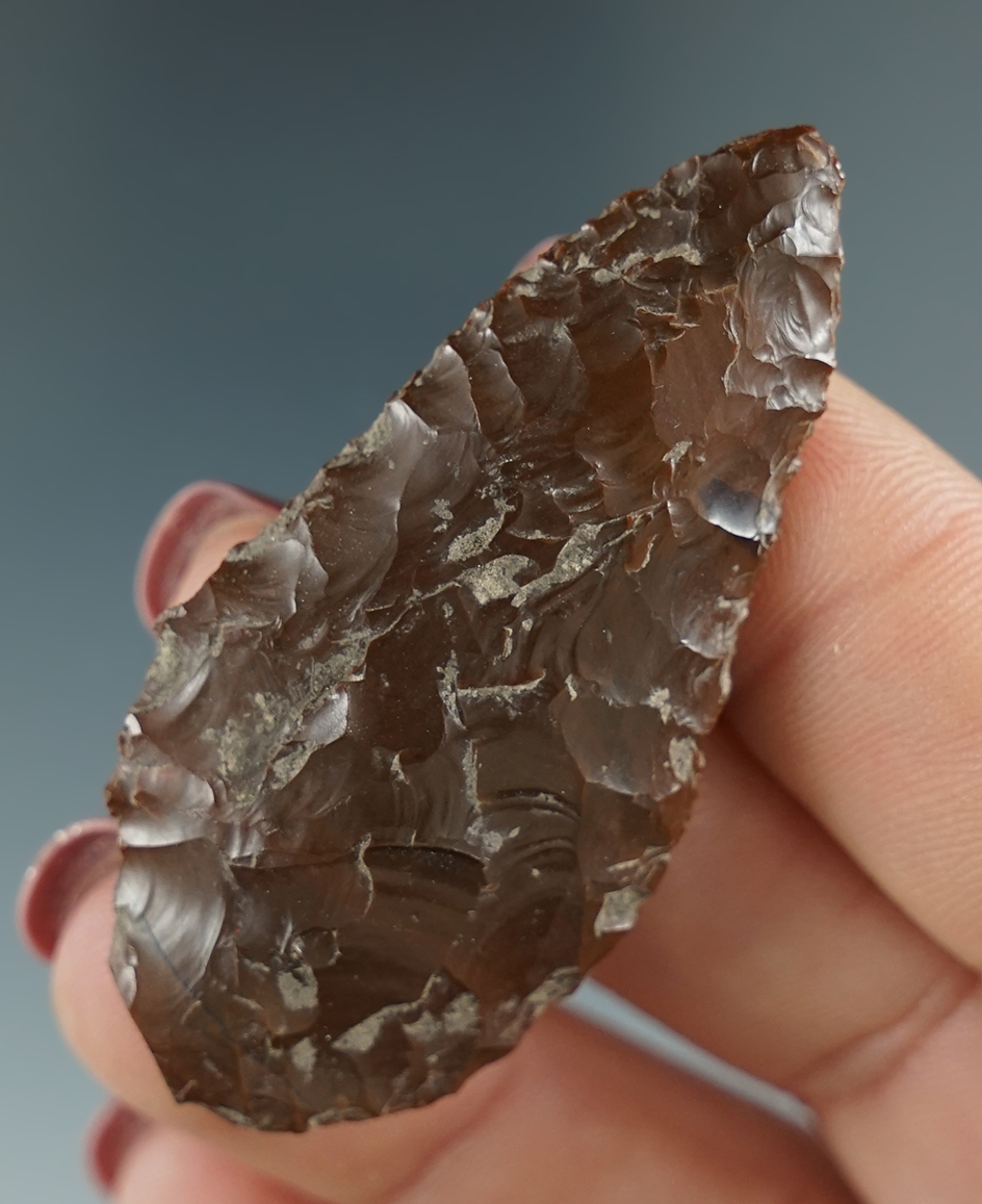 2 1/8" Cascade Knife made from brown glossy Agate. Found near the Columbia River, OR.