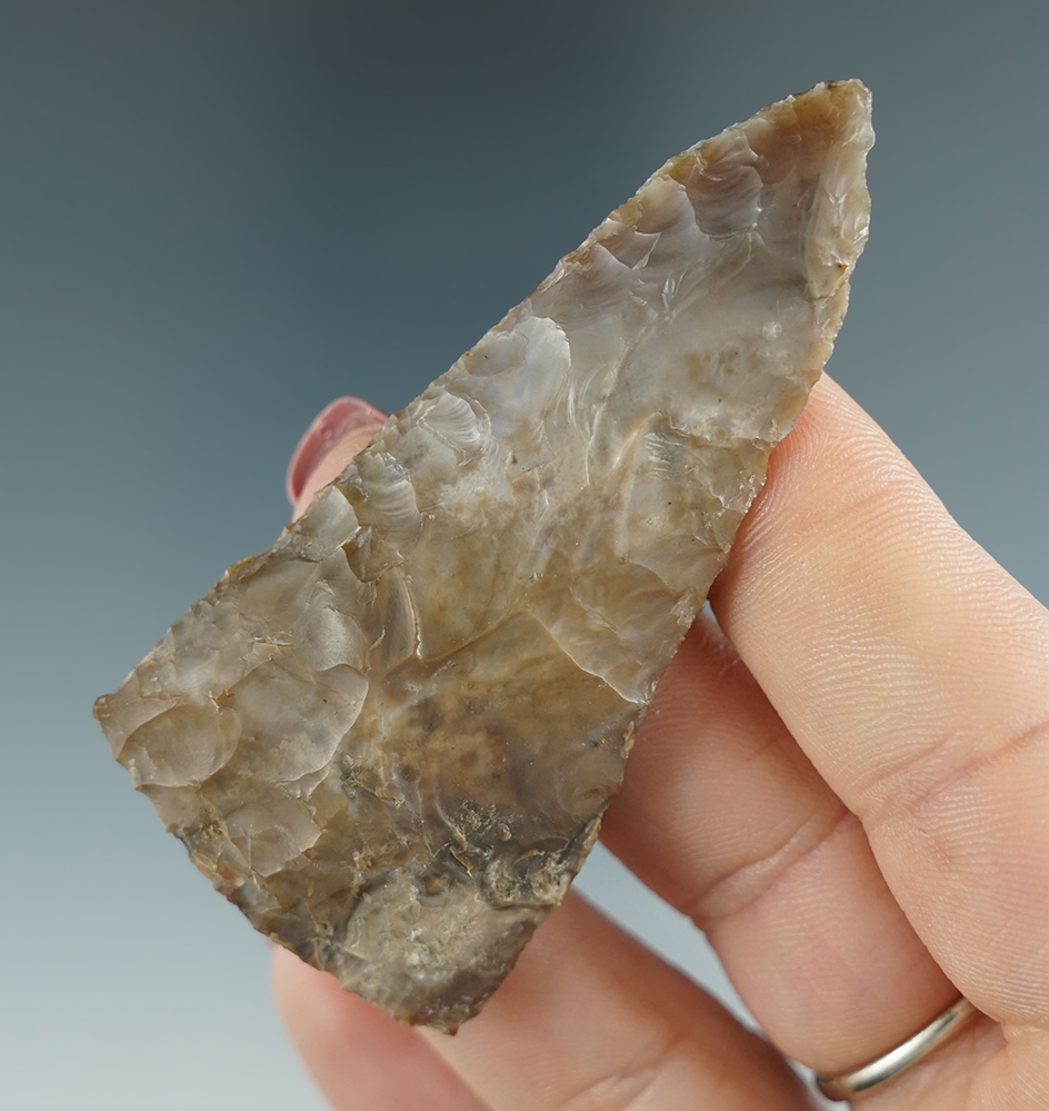 2 3/4" Atlatl Valley Triangle Knife made from brown and tan Jasper. Columbia River, OR.
