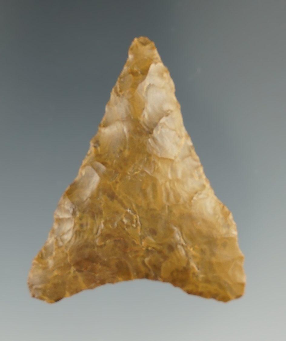 1 15/16" Mule Ear Knife made from yellow and brown Jasper. Found near the Columbia River, OR.