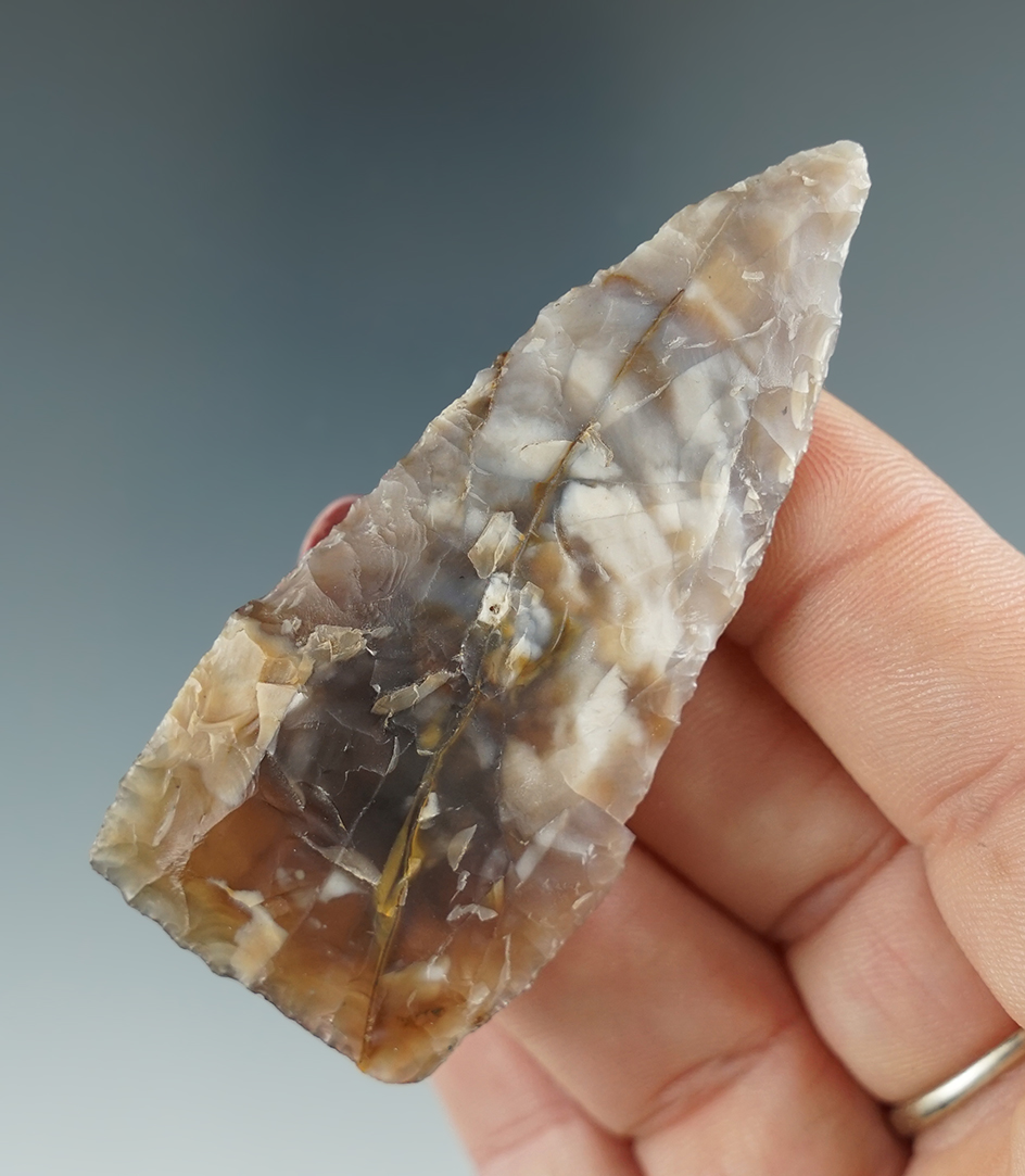 2 5/8" Plateau Pentagonal Knife made from brown and clear Agate.Columbia River, OR.