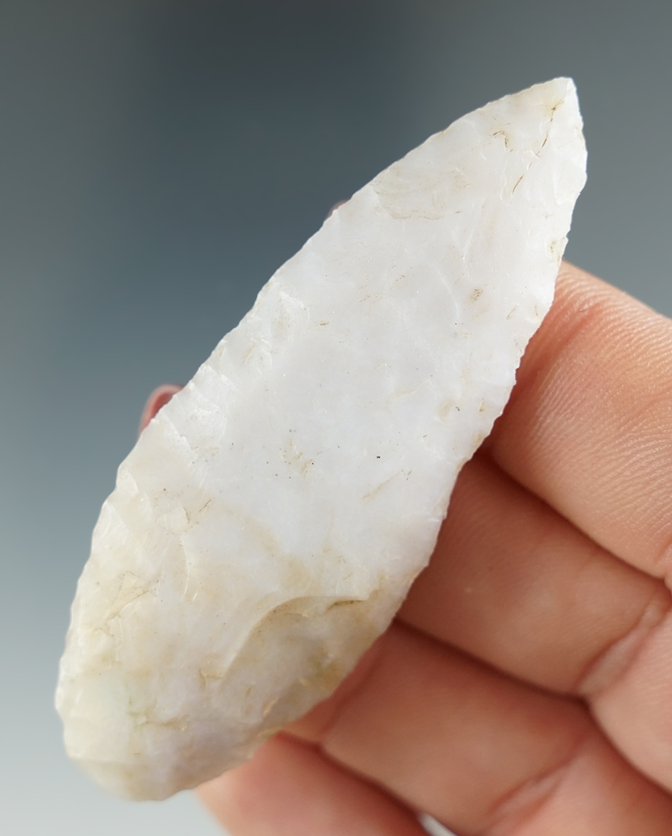 2 5/8" Cascade Leaf Blade made from white Agate. Found near the Columbia River, OR.