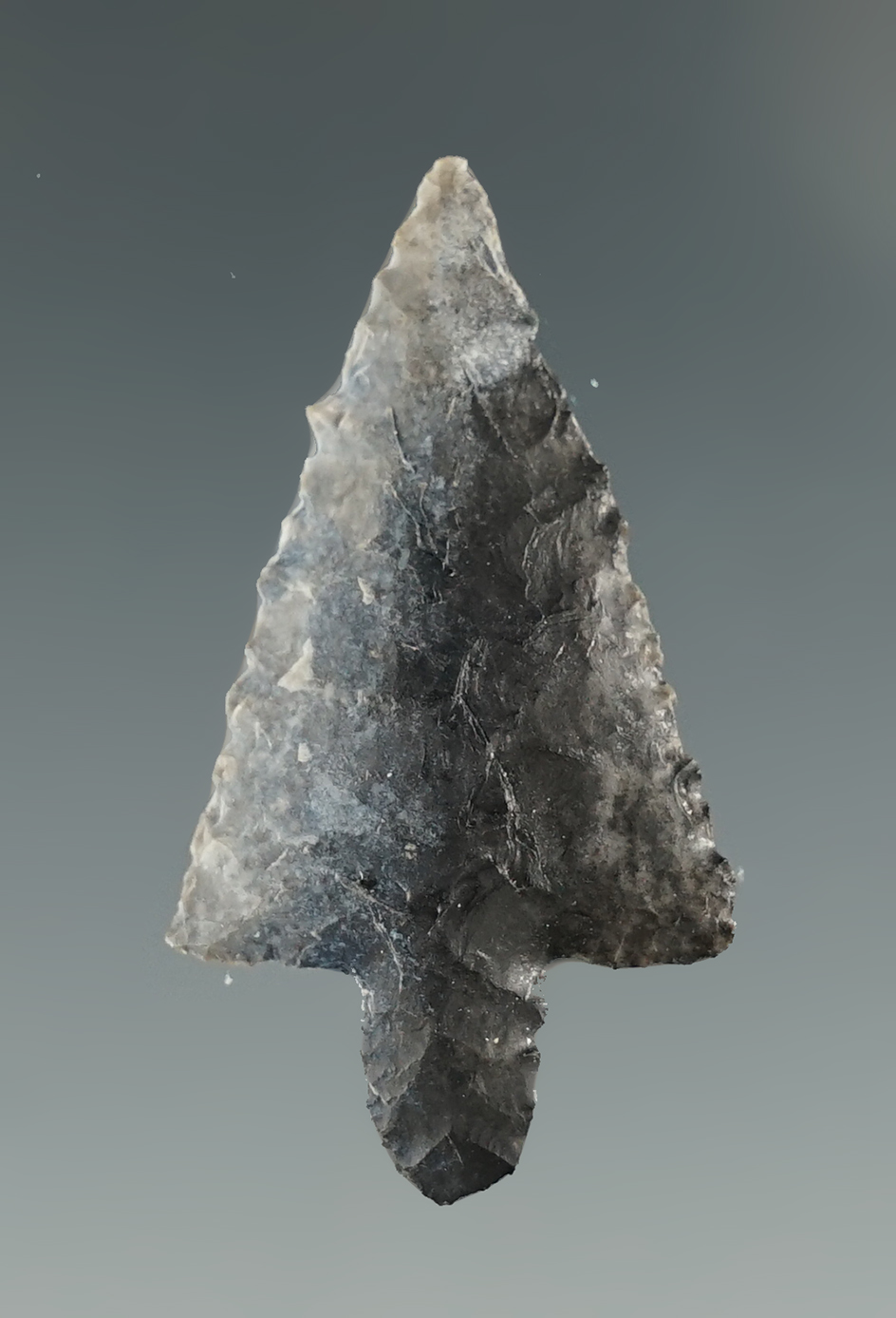 1 1/4" Wallula Gap made from black and gray Jasper. Found near the Columbia River, OR.