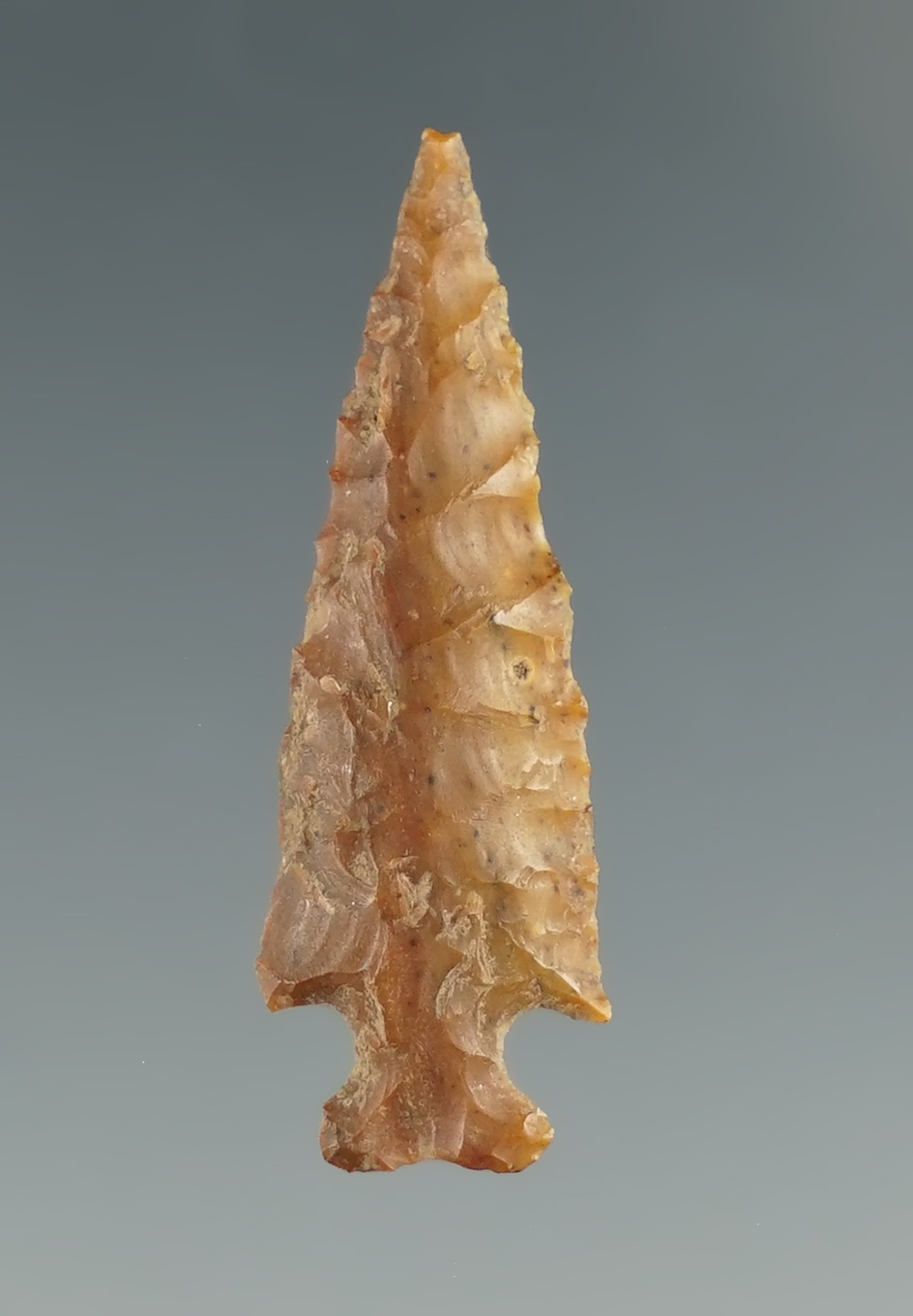 1 1/4" Knobbed Cornernotch made from brown Jasper. Found near the Columbia River, OR.