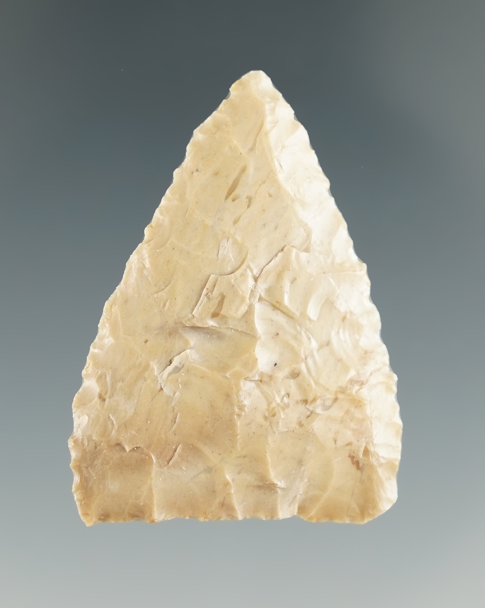 1 1/2" Atlatl Valley Triangle Knife made from cream Agate. Found near the Columbia River, OR.