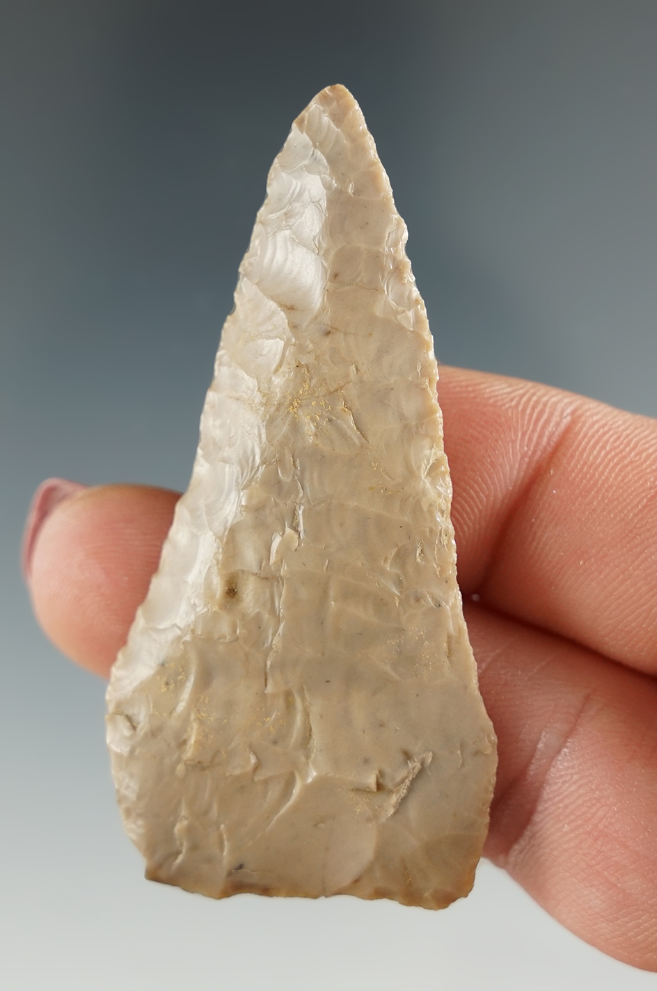 2 3/8" Plateau Pentagonal Knife made from tan Agate. Found near the Columbia River, OR.