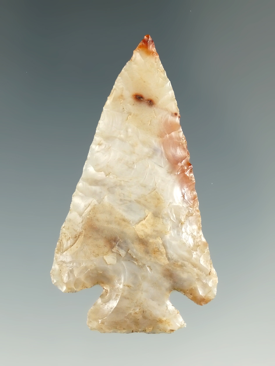 1 7/8" Diagonal notch made from gray Agate. Found near the Columbia River, OR.