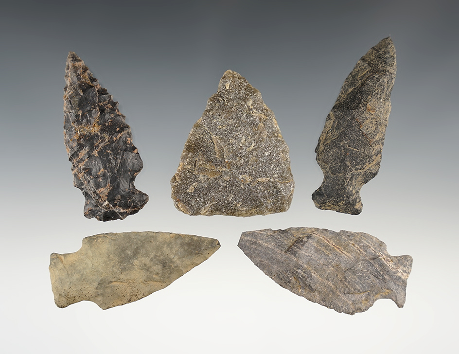 Set of 5 Northeast points in good condition. The largest is 2 5/8".