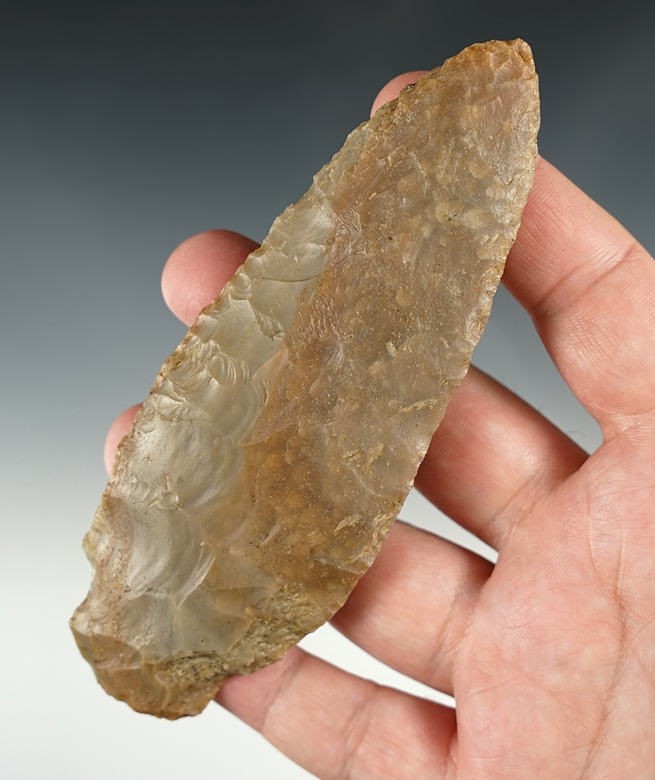 Large 5 1/4" Carter Cave Stemmed Knife found in Kentucky. Nicely patinated.