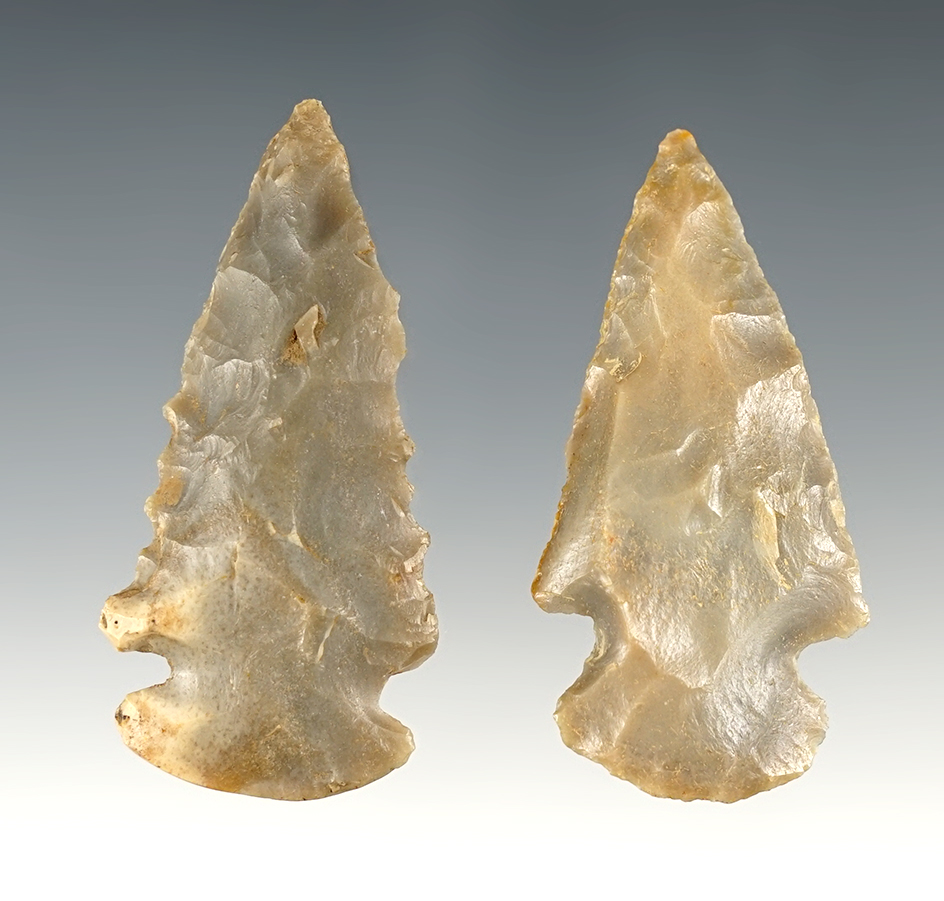 Pair of nice Dovetails found by J.R. Dalton in Pulaski Co., Kentucky. The largest is 2 1/4".