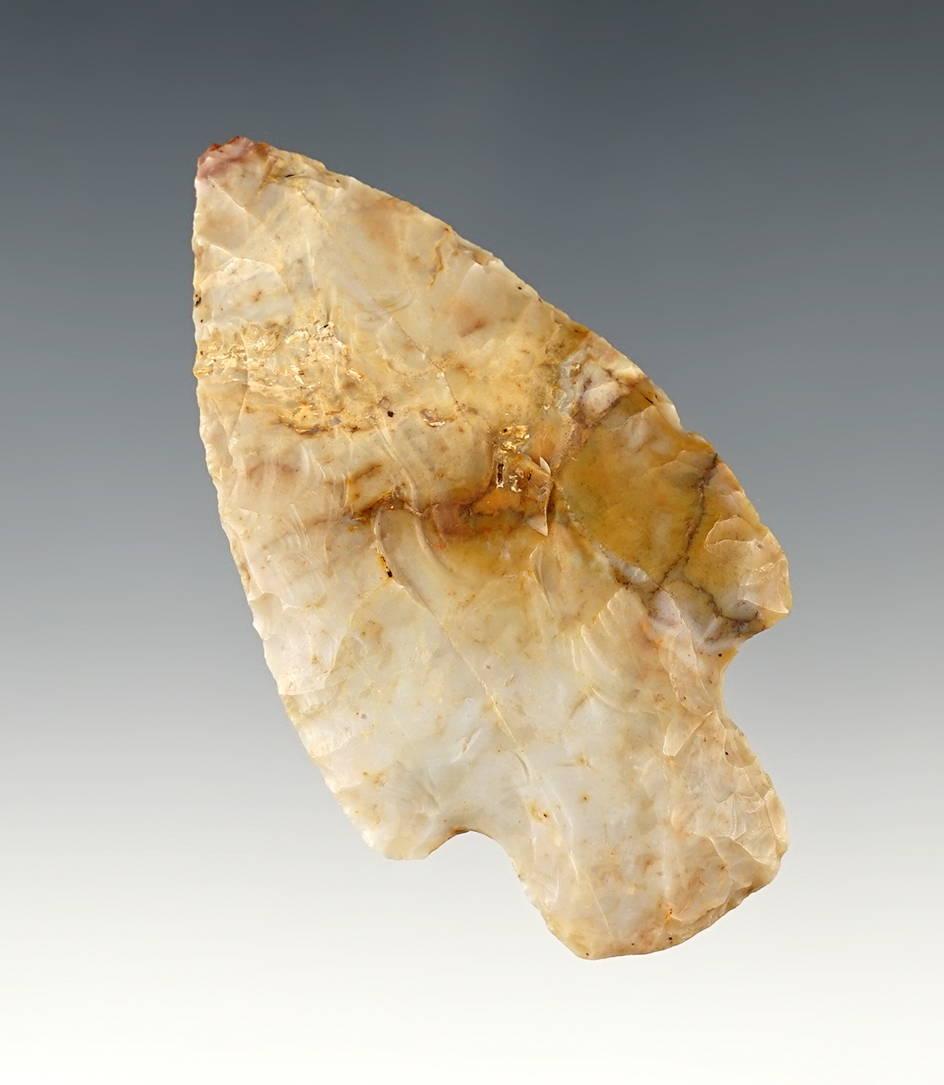 2 5/8" Flint Ridge Adena that is well made with excellent symmetry and form. Washington Co., Ohio
