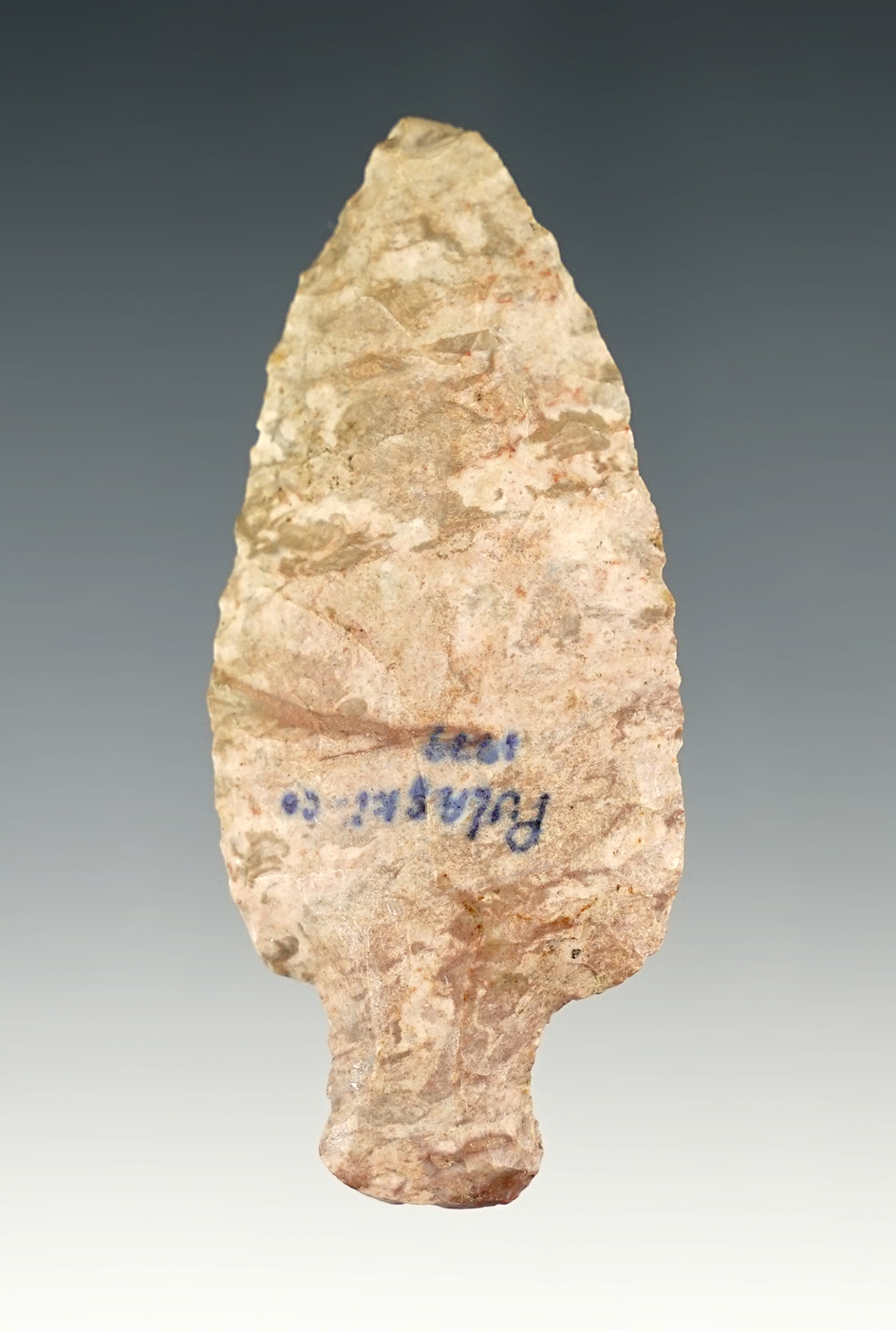 2 11/16" Stemmed point found by J.R. Dalton in Pulaski Co., Kentucky. Made from nice flint.