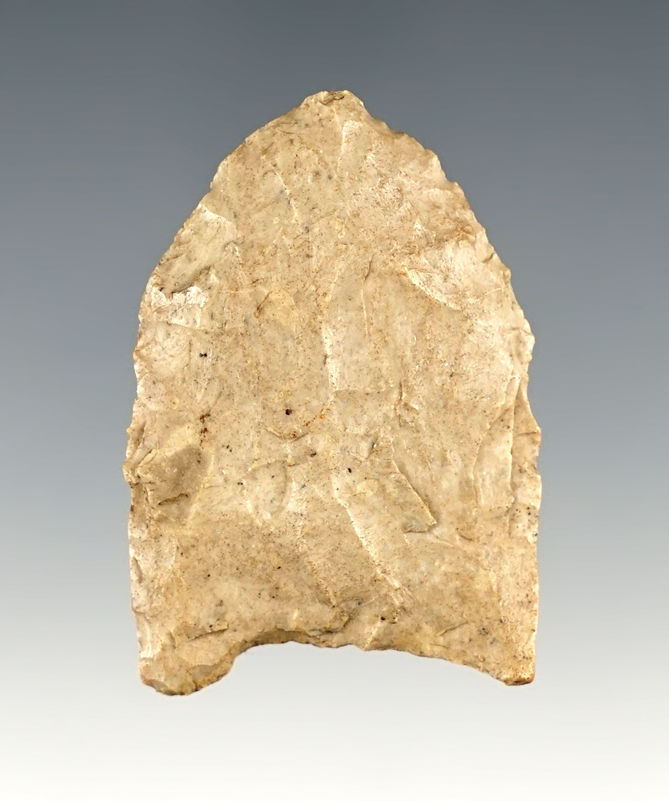 Nicely made 1 5/8" Unfluted Paleo point found in the Midwestern U.S.