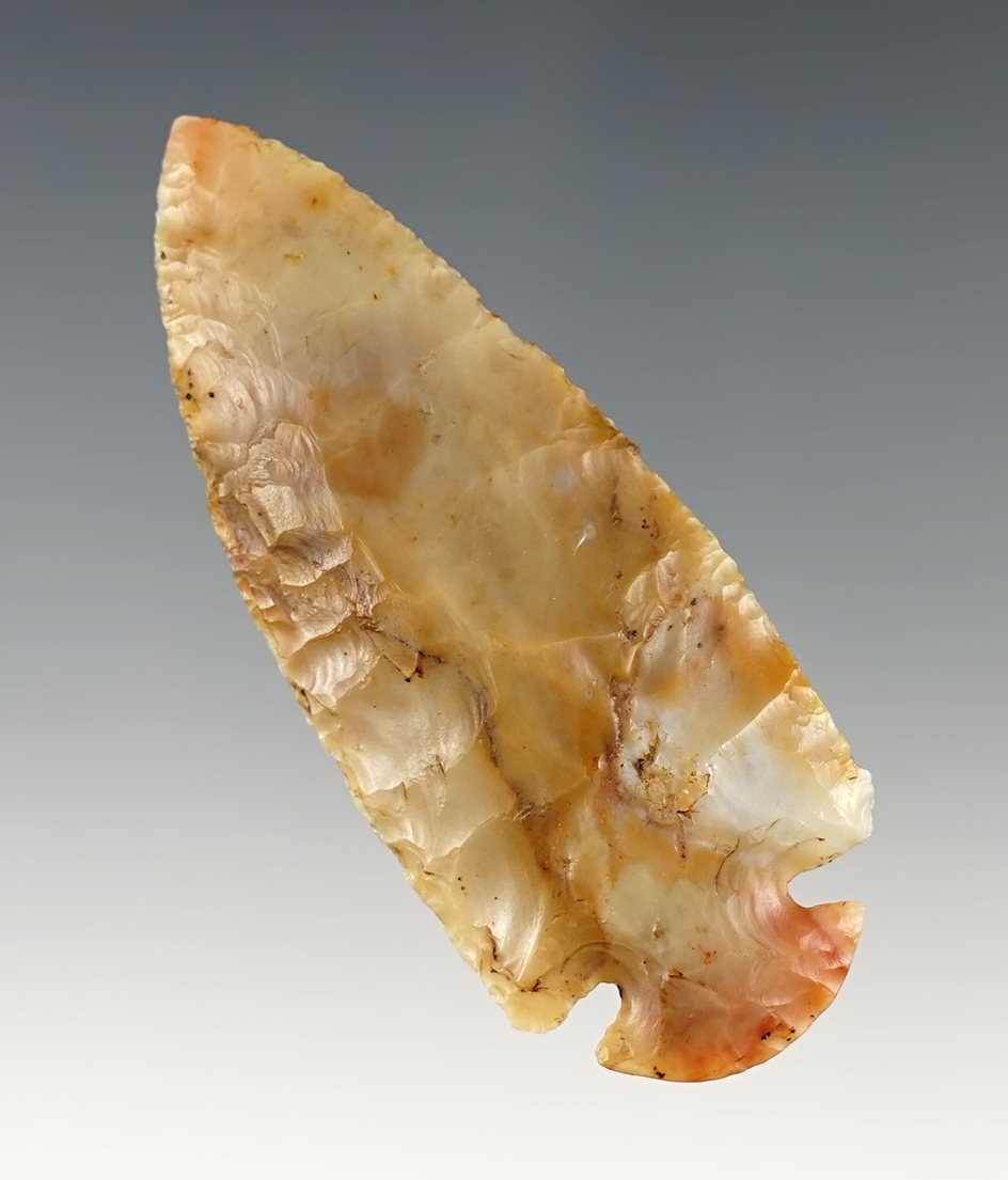 2 5/8" Classic Button Base Dovetail made of gem quality multi-colored Flint Ridge - Ohio.