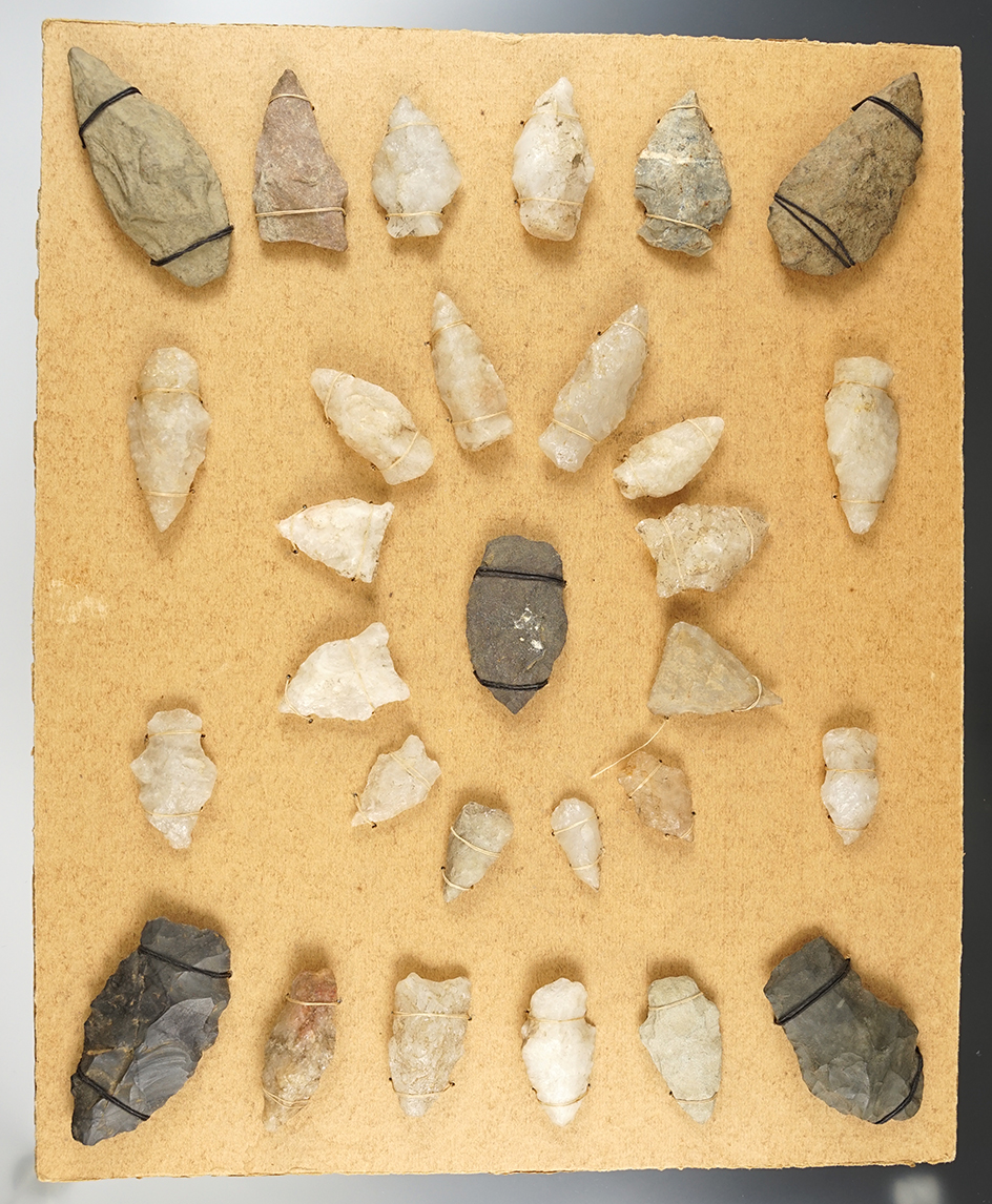 Lot of 29 points found in the Northeastern U.S. Ex. David M Burr. The largest is 2 7/16".