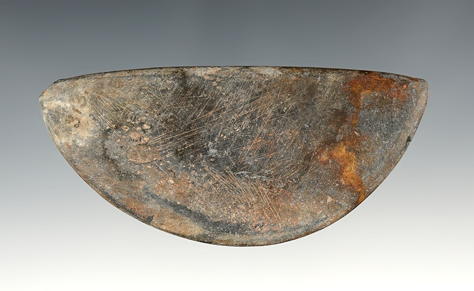 Nicely made and well patinated 3 5/8" Ulu found in the Eastern U.S. Comes with a Bennett COA.