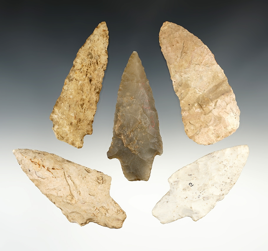 Set of 5 Midwest Knives in nice condition. The largest is 3 1/2".