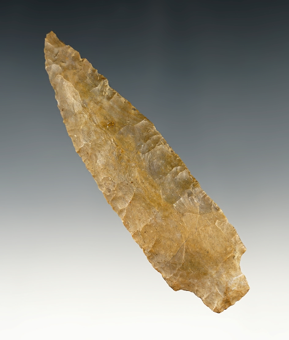 Well made 3 7/8" Stemmed points found by J.R. Dalton in Pulaski Co., Kentucky.