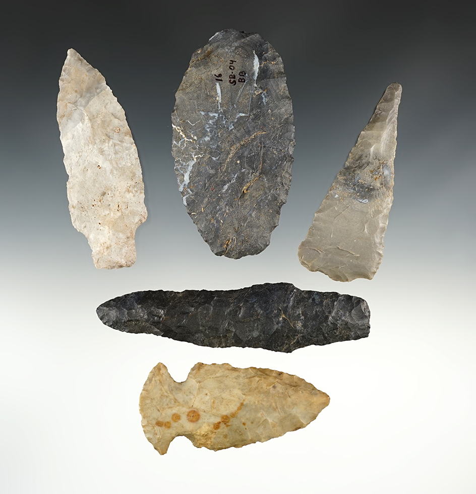 Set of 5 Ohio Knives in nice condition. The largest is 4 1/2".