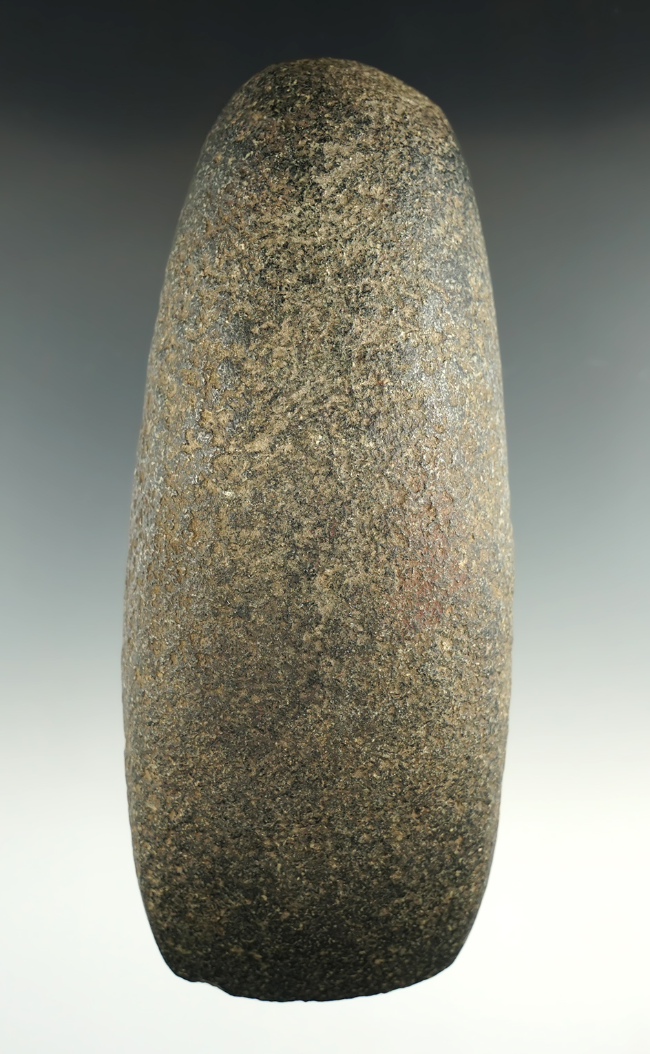 5 15/16" Well-defined Hardstone Celt found in Delaware Co., Ohio. Ex. Dr. Stanley Copeland.