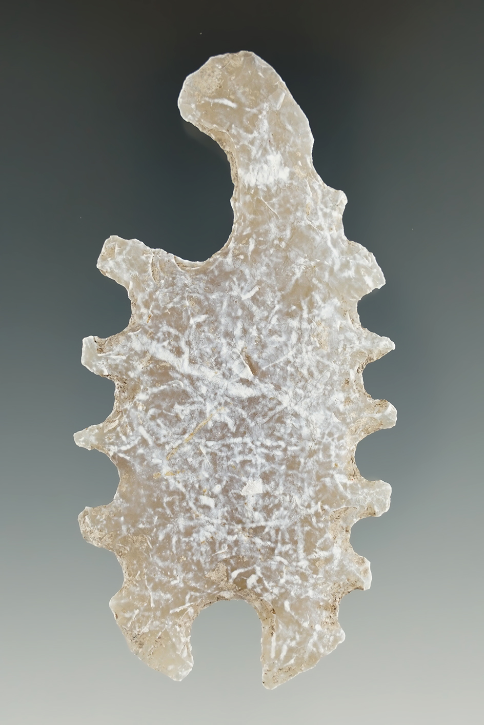 3 3/8" Mayan scorpion effigy eccentric - Central America - high-grade Chalcedony. Jackson COA.