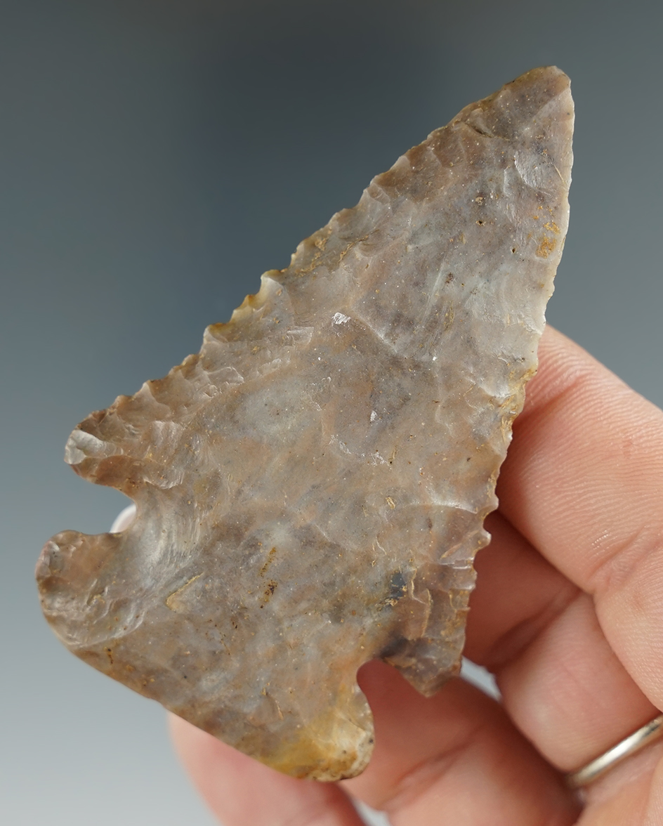Beautifully patinated 2 7/8" Sonora Flint Archaic Thebes found in Hart Co., Kentucky.