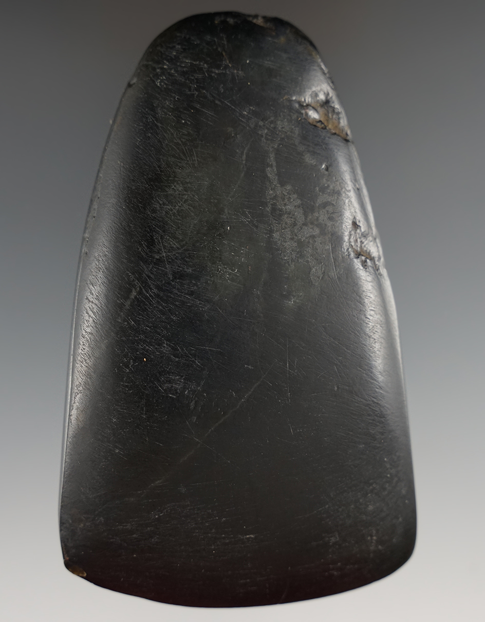 3 7/8" Midwesern black Hematite Celt with a very nice bit.