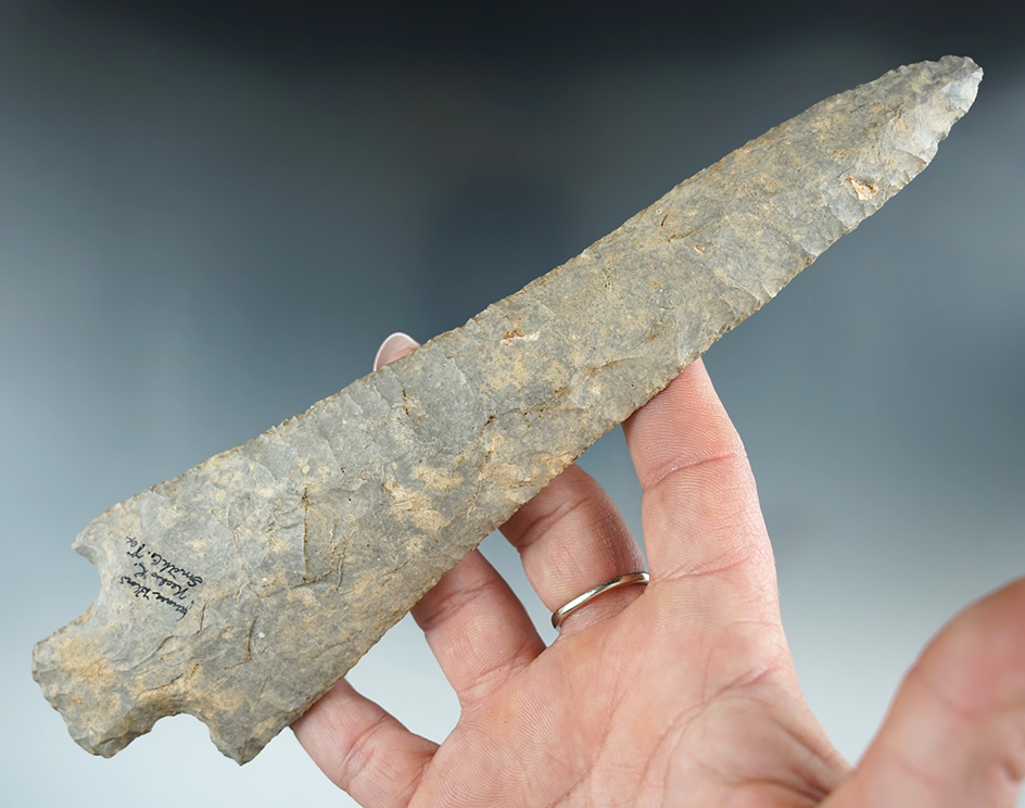 Sale Highlight! Simply huge 7 13/16" Delhi Knife found in Smith Co., Texas. Roger COA.