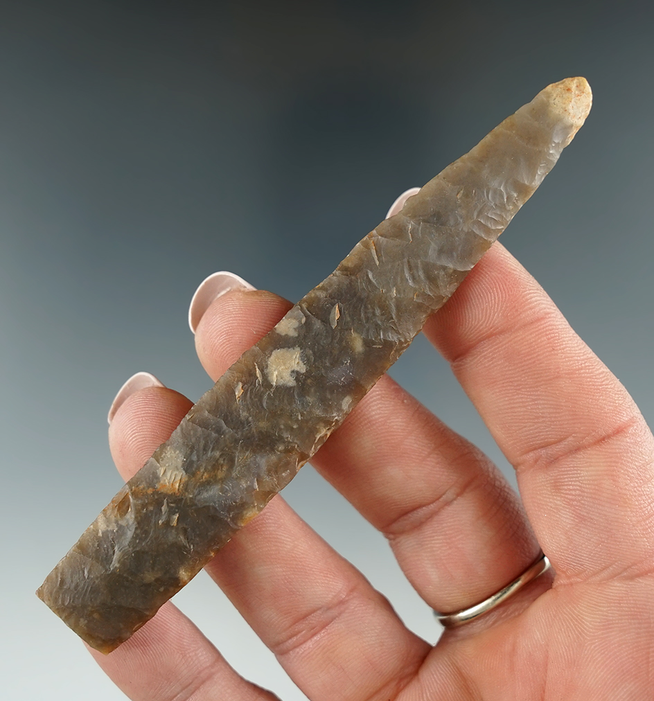 4" Exquisitely flaked Paleo Blade with a snapped base found in East Texas.  Roger COA.