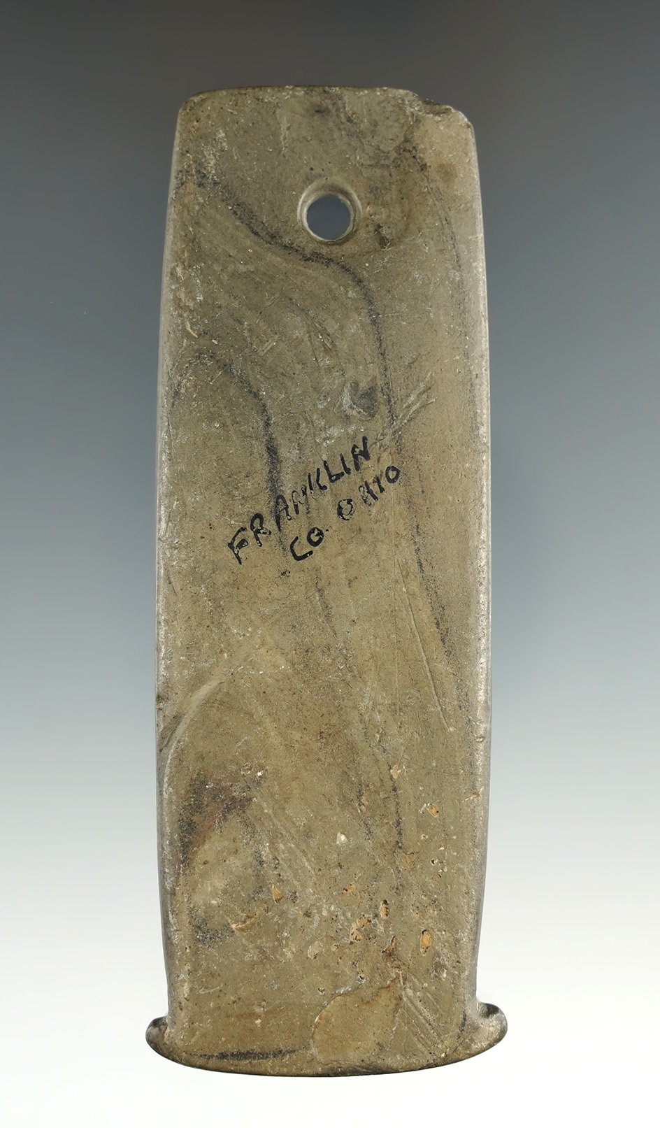 4 1/4" Hopewell Anchor Pendant found in Franklin Co., Ohio. Ex. Dr. Copeland. Jackson COA.