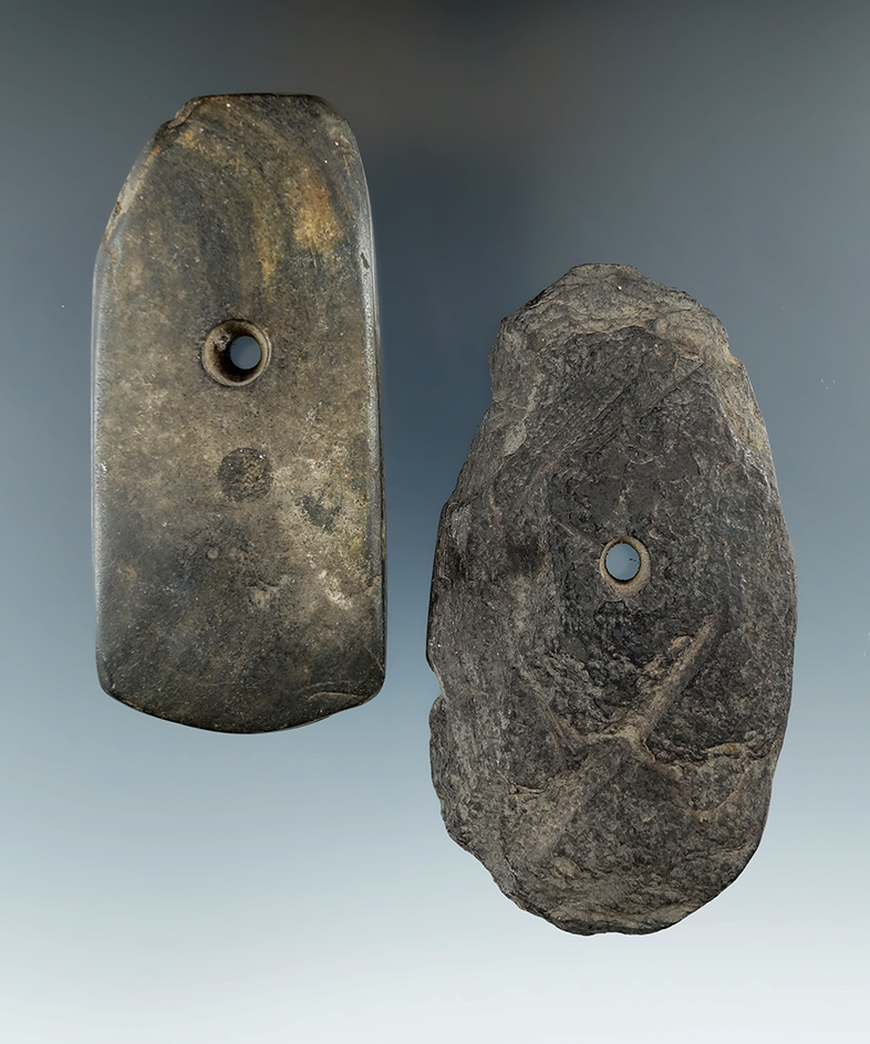 Pair of Woodland Pendants, the largest is 4". Both are out of the Vietzen Museum. Ohio.