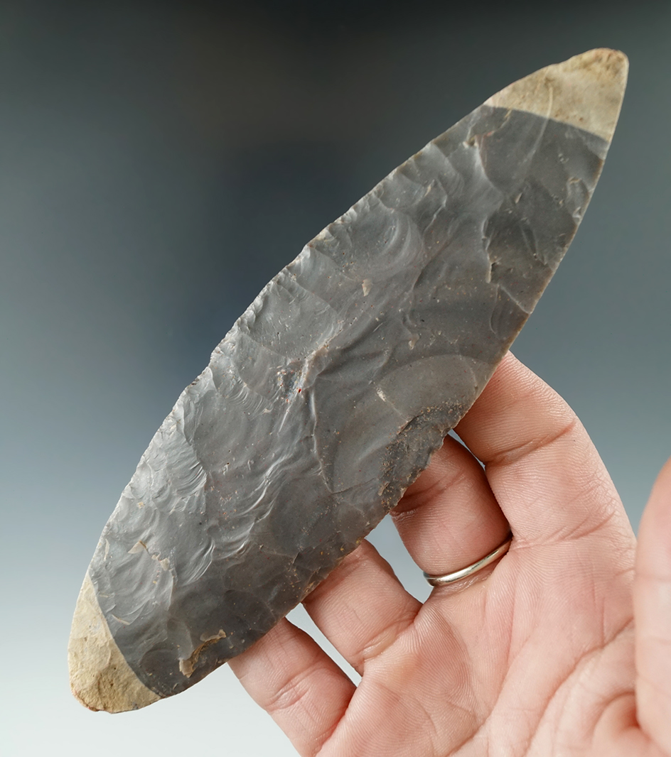 5 15/16" Turkeytail Blade found in Crawford Co., Indiana as part of a 27 total piece Cache.