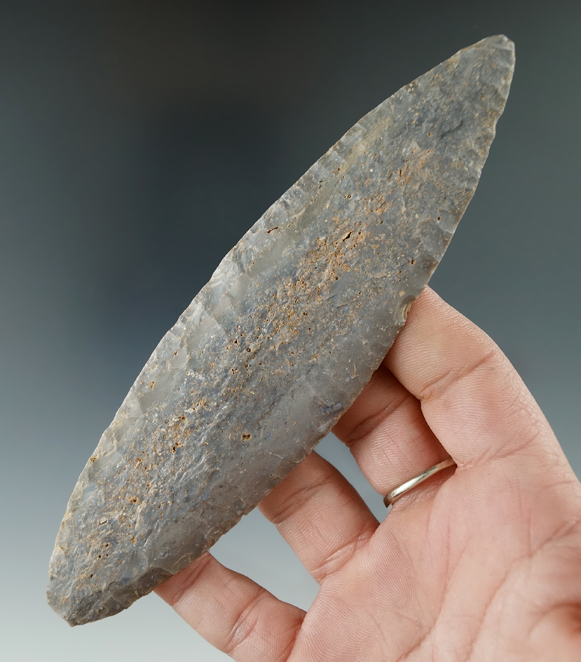 5 11/16" Turkeytail Blade found in Crawford Co., Indiana as part of a 27 total piece Cache.