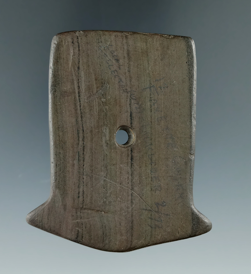 2 5/8" x 2 1/4" Red Slate Anchor Pendant found in Fayette Co., Ohio. Ex. Kenny McNeal.