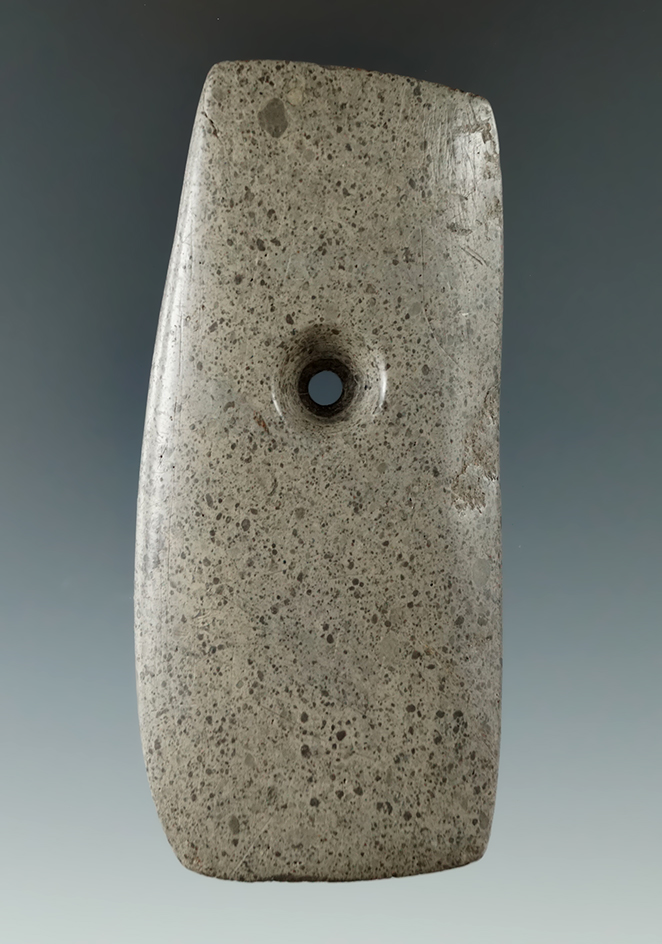 3 7/8" Rare Pipestone Adena Pendant is very nicely polished found in Wood Co., Ohio.