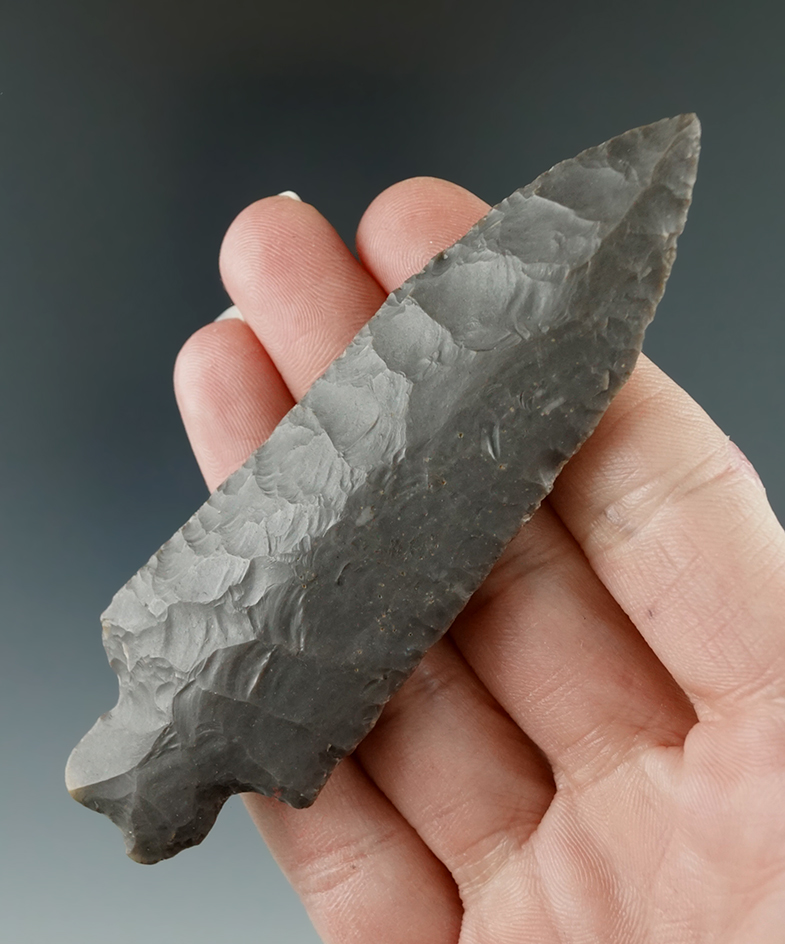 3 15/16" Heavy Duty that is beautifully flaked from quality Hornstone, Randolph Co., Indiana.