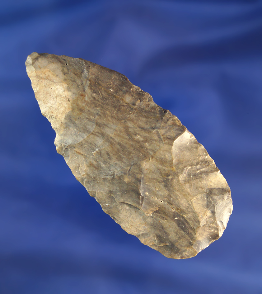 3" Upper Mercer Flint Blade that is well patinated found in Ohio.