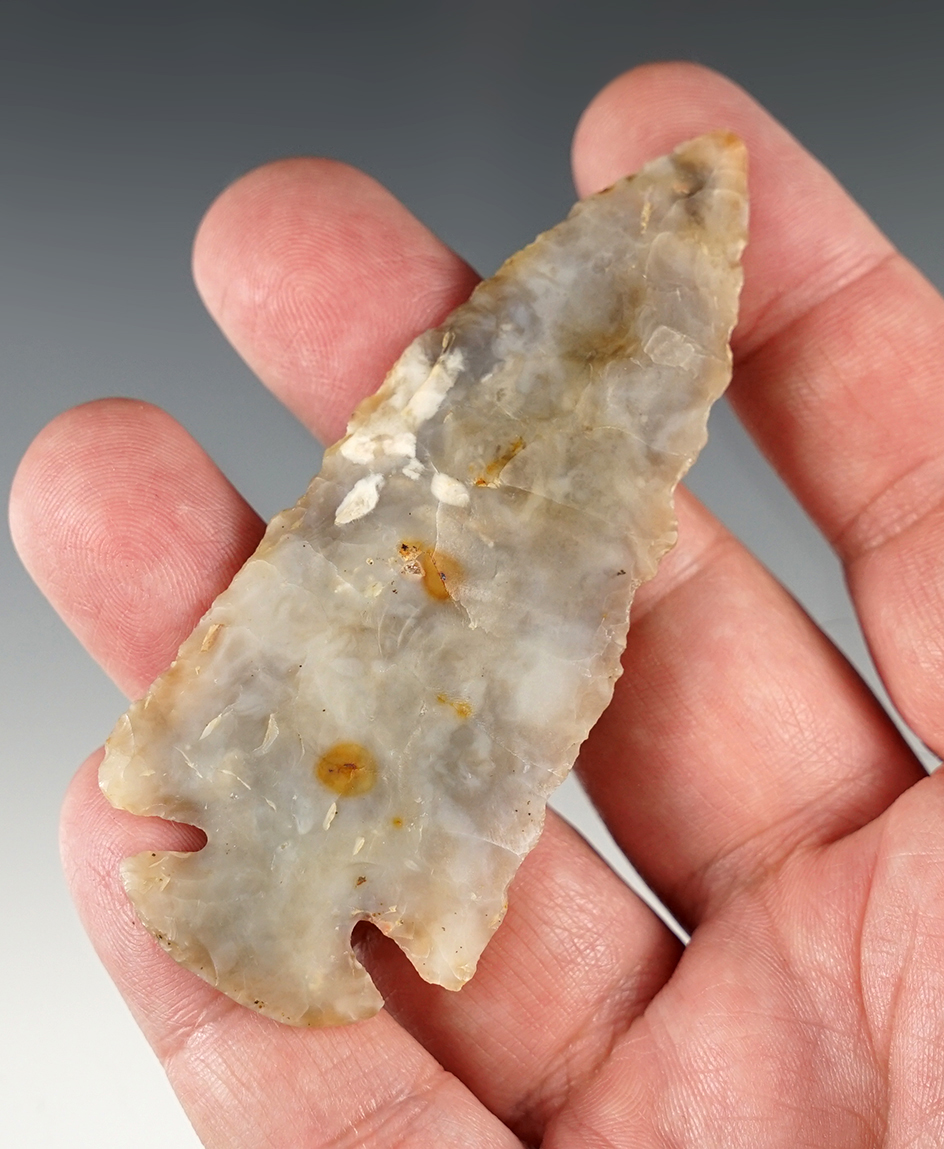 3 5/16" Dovetail - beautiful semi-translucent multi-color Flint Ridge Flint.  Knox Co., Ohio