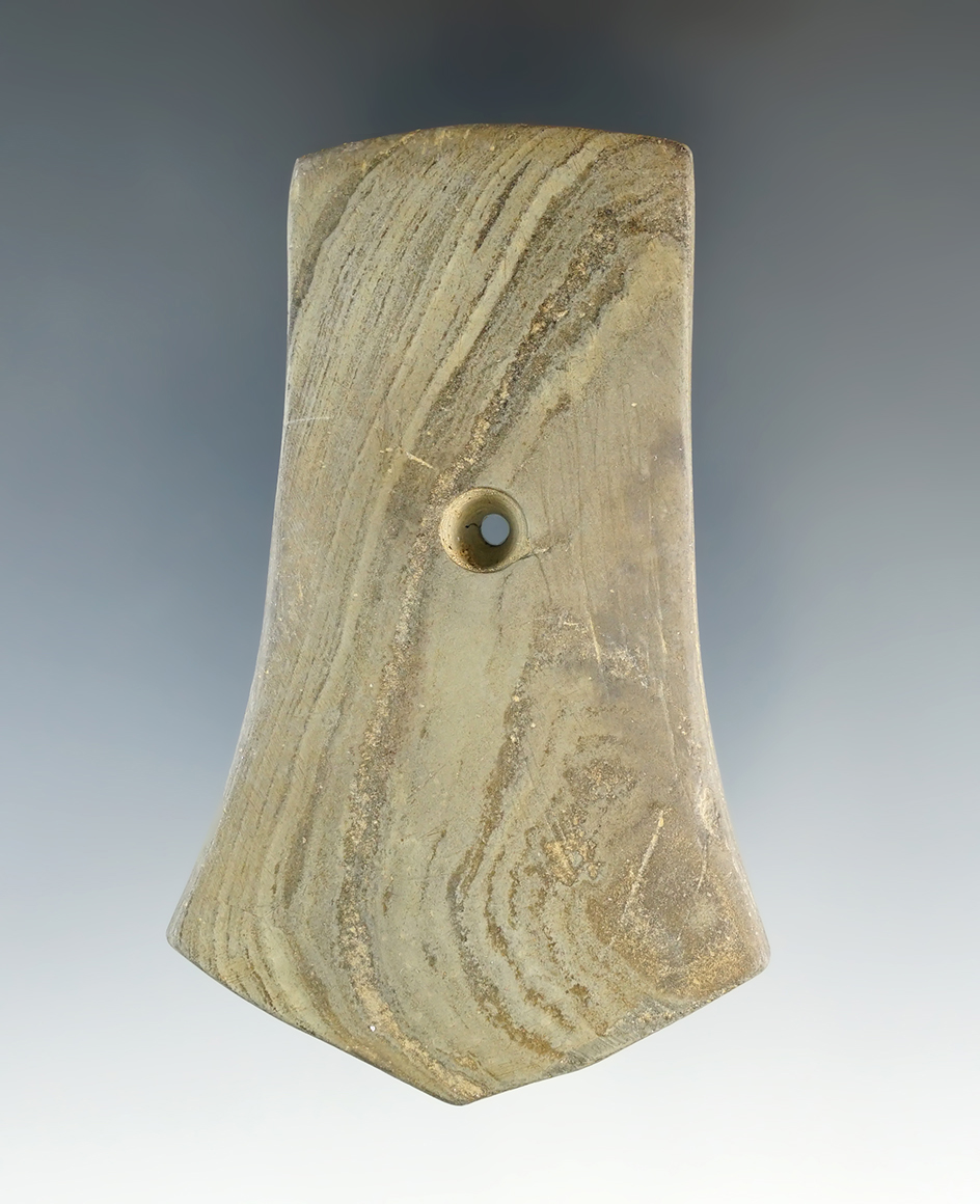 Classic 3 1/8" Hopewell Pentagonal Pendant found by James M. Brown - Ashland Co., Ohio.