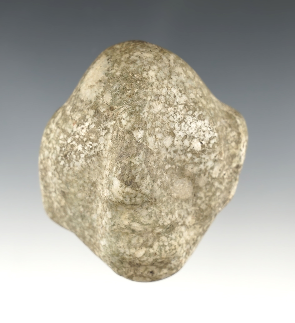 3" Tall Pre-Columbian Human Face Stone Pendant that is drilled for suspension, Mesoamerica.