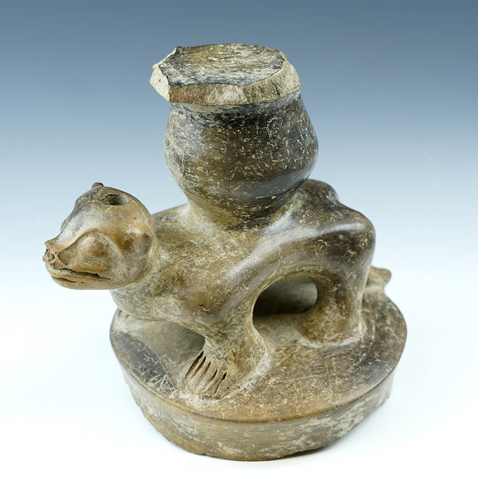 Large 7 1/2" Wide x 6 3/4" Tall Pre-Columbian Pottery Vessel found in Mesoamerica.