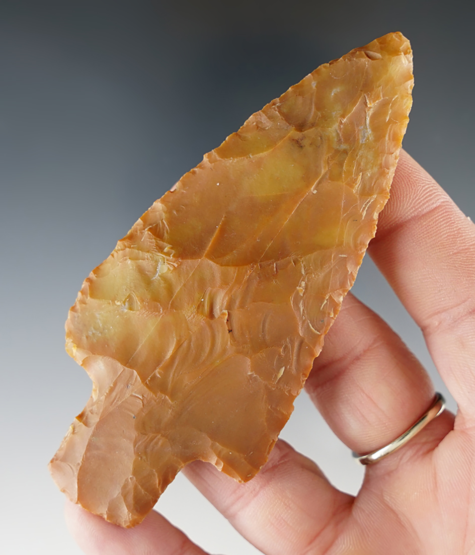 3 13/16" Flint Ridge Flint Adena found in Ohio.